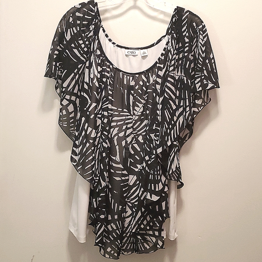 XL Zebra print blouse with built in cami
